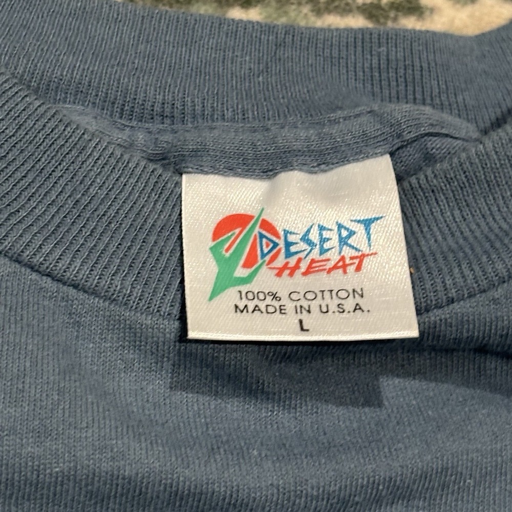 Vintage 90s Single Stitch Tshirt "Highlands" Desert Heat Large Made In USA - Picture 5 of 7